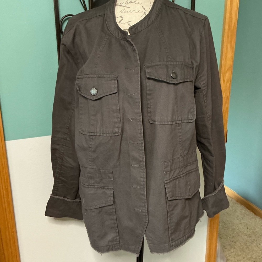 Maurices Gray Utility Jacket Durable Cotton Canvas